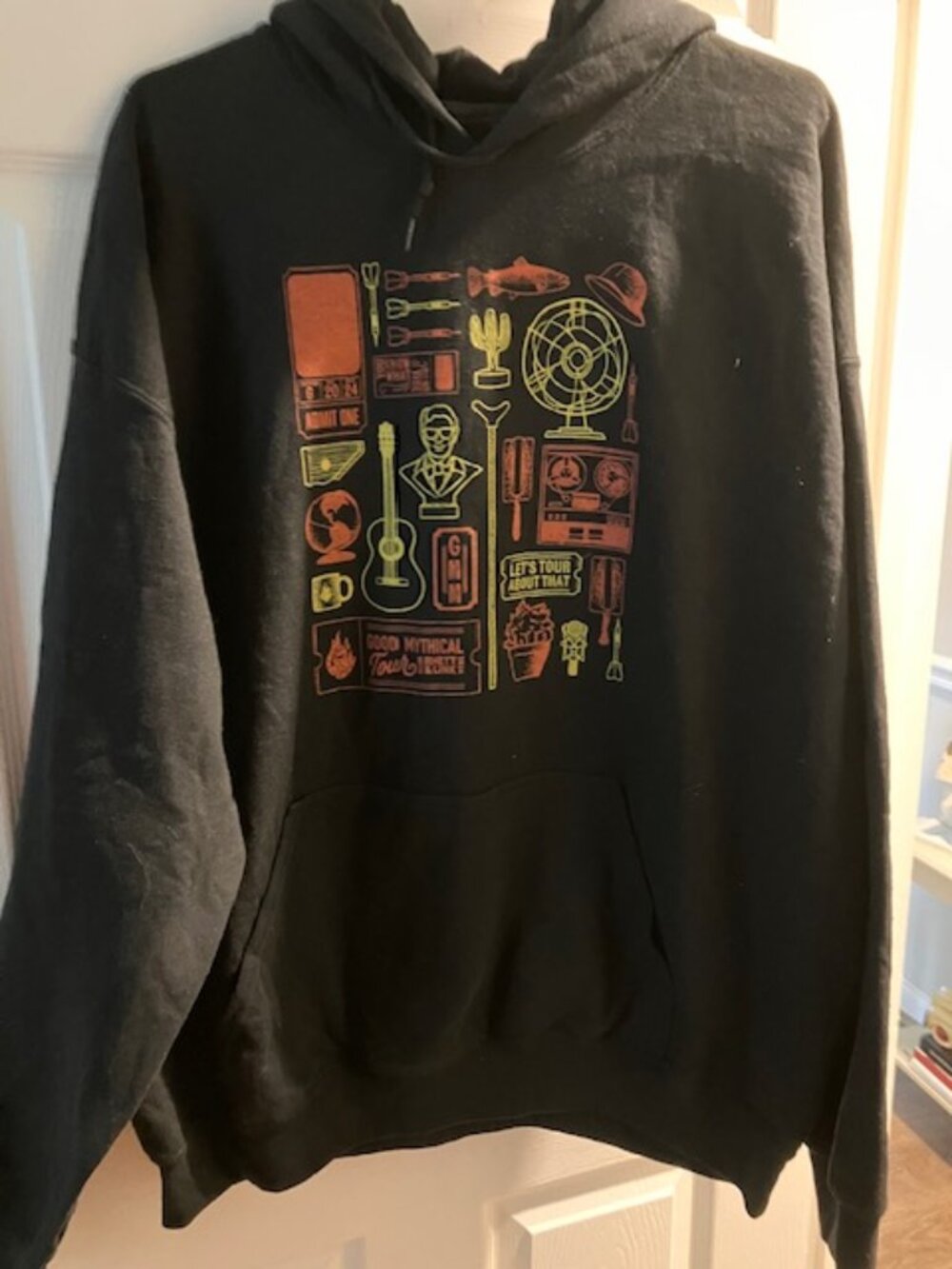 Good Mythical Tour Rhett & Link Black Graphic Hoodie Size XL